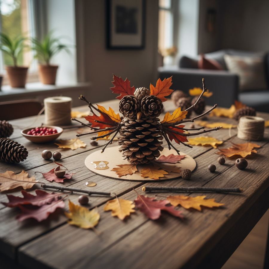 Painted rocks and leaf prints drying on newspaper
