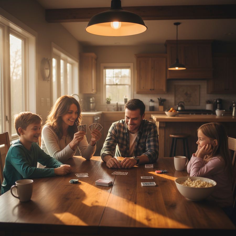 Children engaged in screen-free play with building blocks and art supplies
